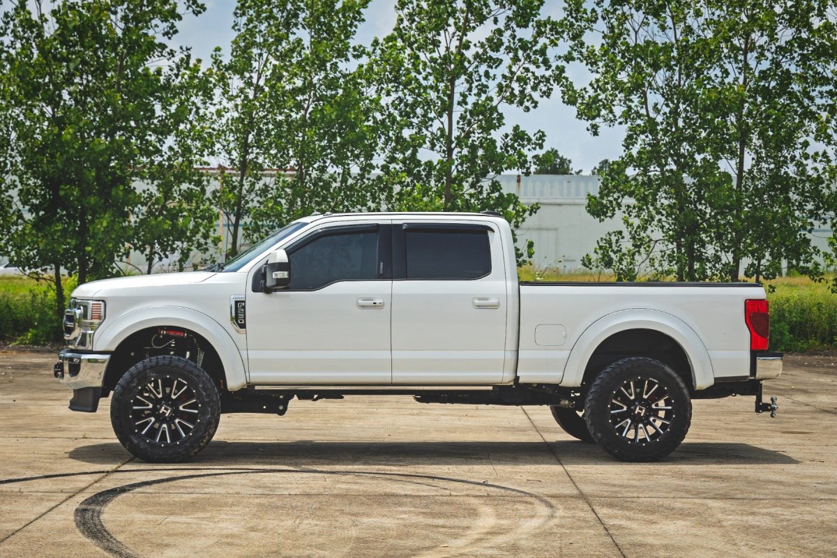 Ford F-250 Side Window Deflectors - Rough Country - Tape On Rain Guard - '15-'24